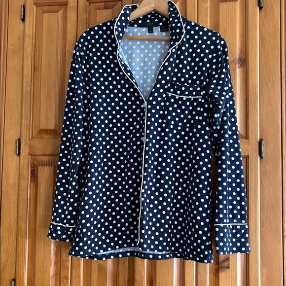 J. Crew Navy and White Polka Dot Pajama Set - Picture 4 of 12